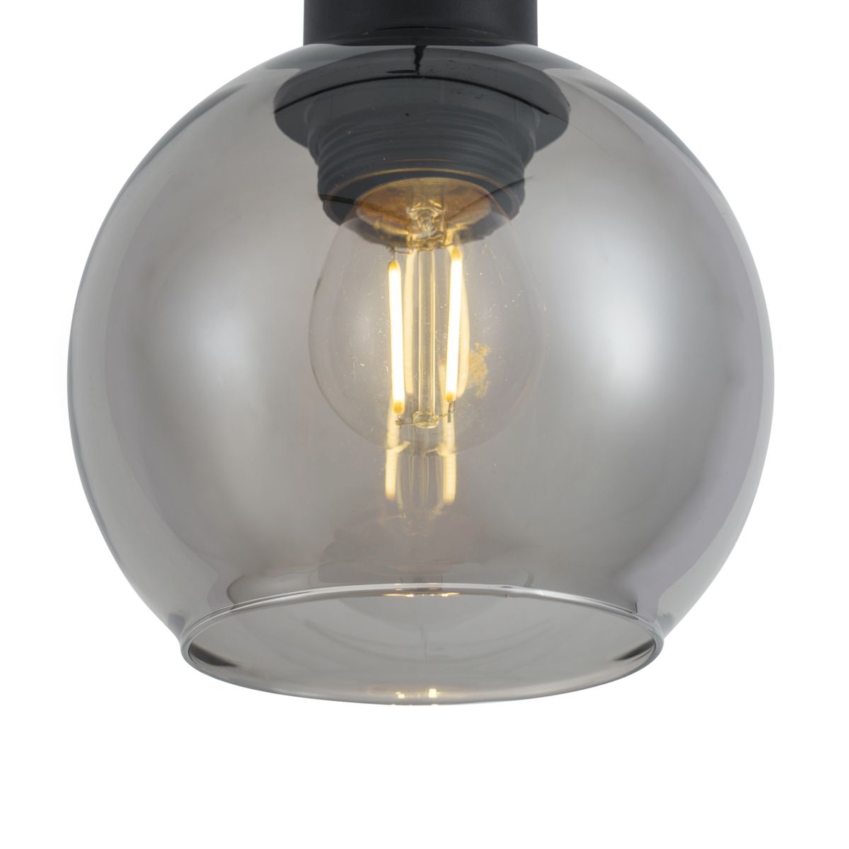 Moderne hanglamp zwart met smoke glas voor railsysteem 1-fase - Iconic Lava