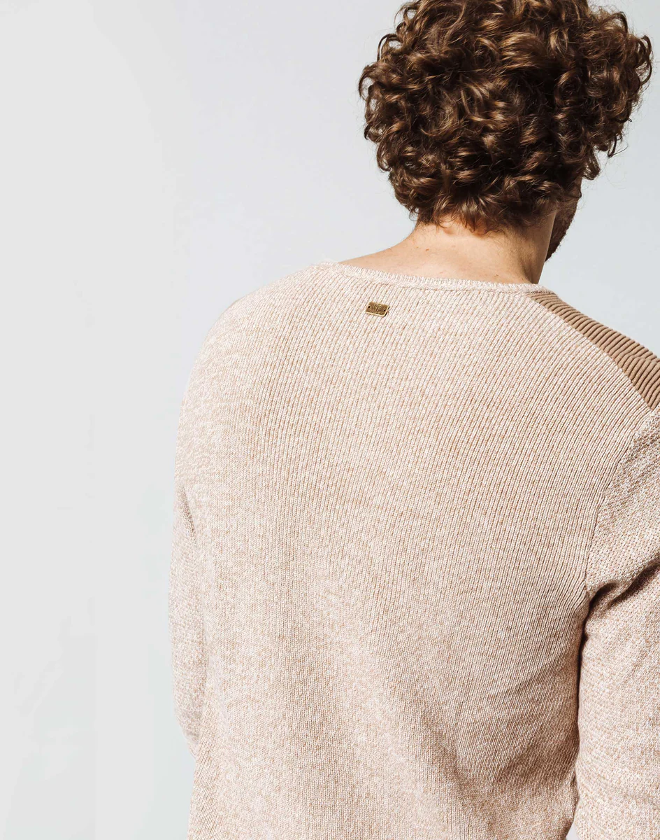 Pull Zip Épaule Beige