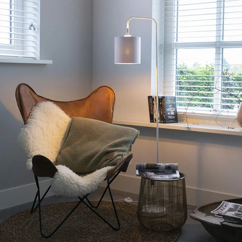 Qazqa vloerlampen lofty wit e27