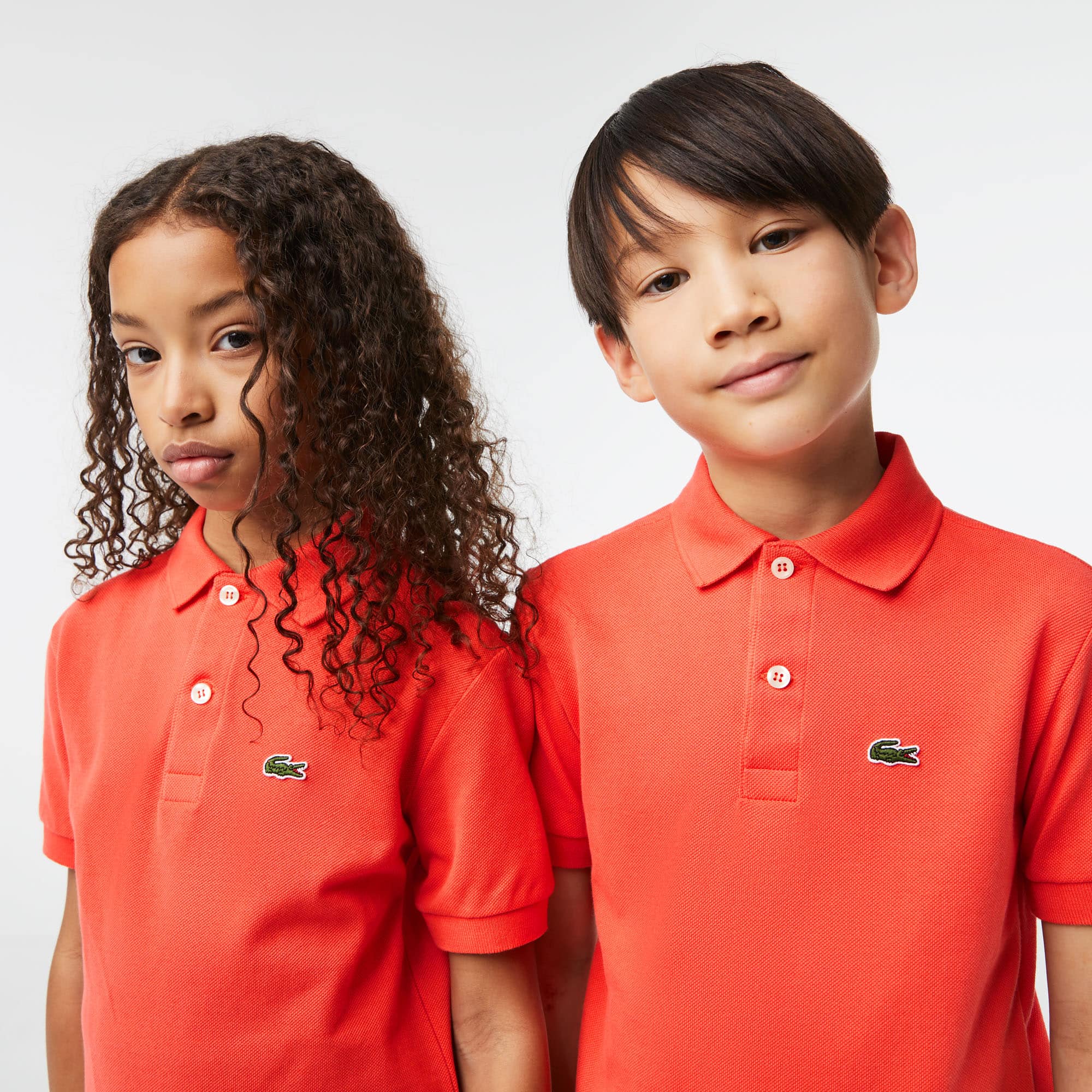 Polo enfant Lacoste regular fit en petit piqué uni Polos - Orange - Lacoste - Enfant