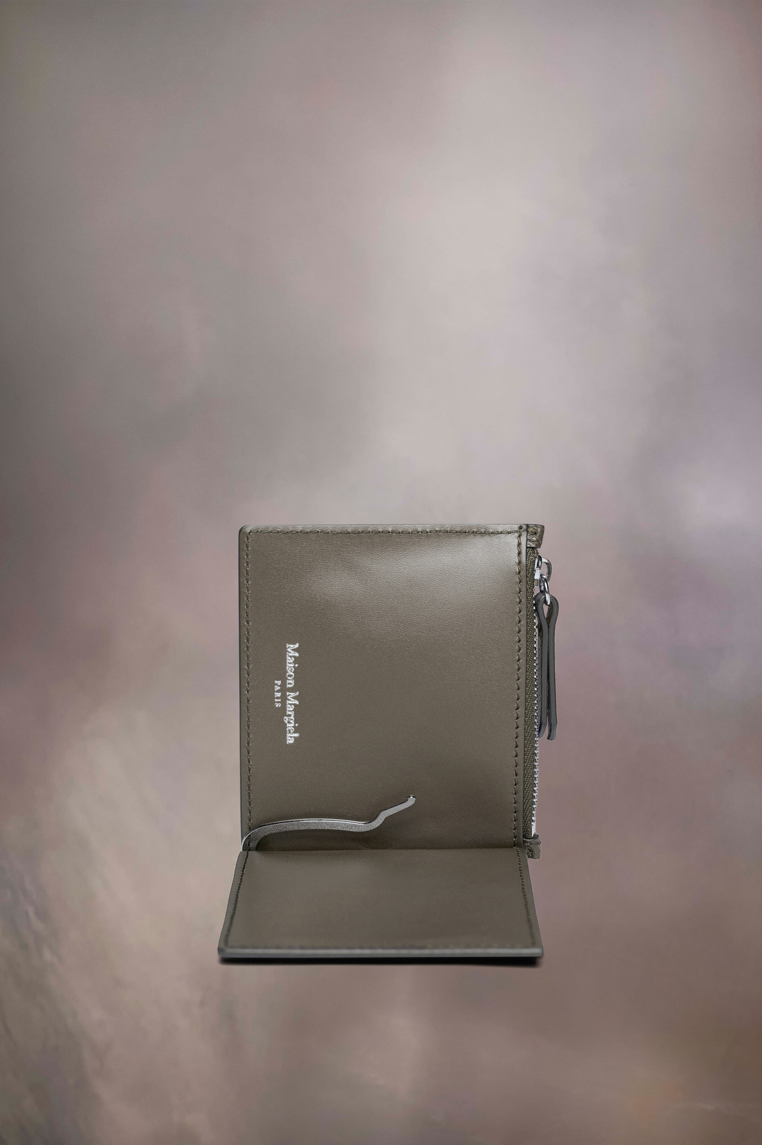 Porte-Cartes En Cuir Avec Pince À Billets Gris foncé