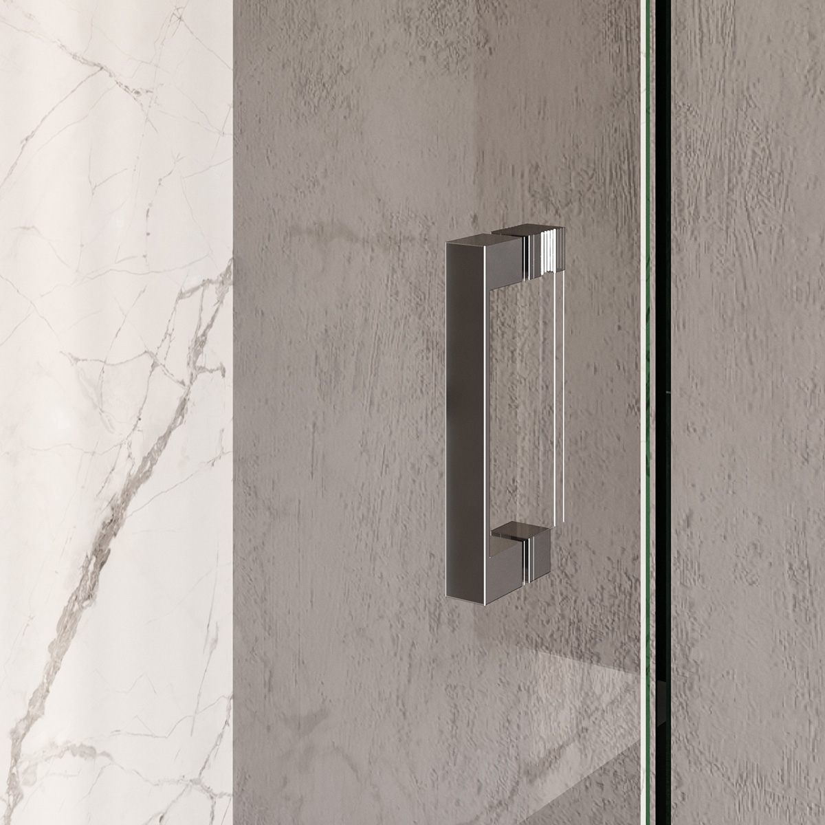 Brauer Void profielloze nisdeur 150cm met draaideur 70cm aan muur chroom