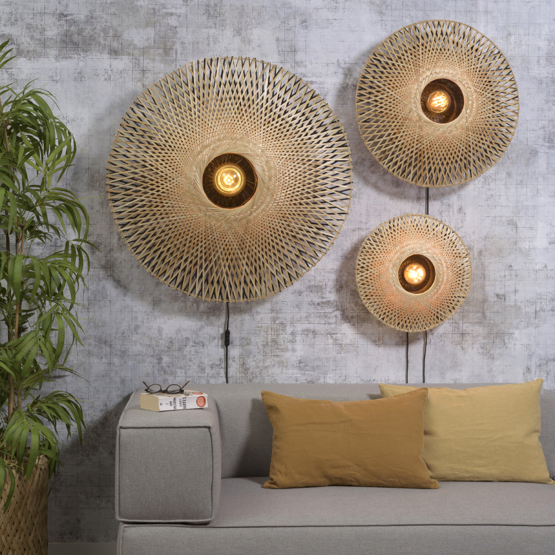 GOOD&MOJO Kalimantan Wandlamp Rond - Ã87cm - Naturel
