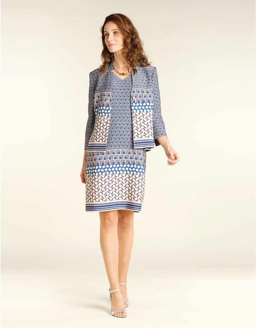 Veste bleue géométrique