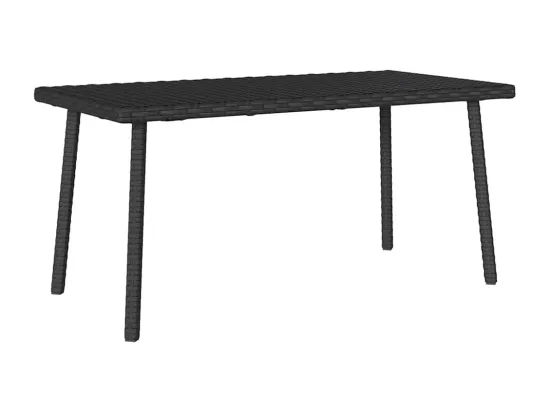 Table basse de jardin rectangulaire noir 80x40x37 cm rotin