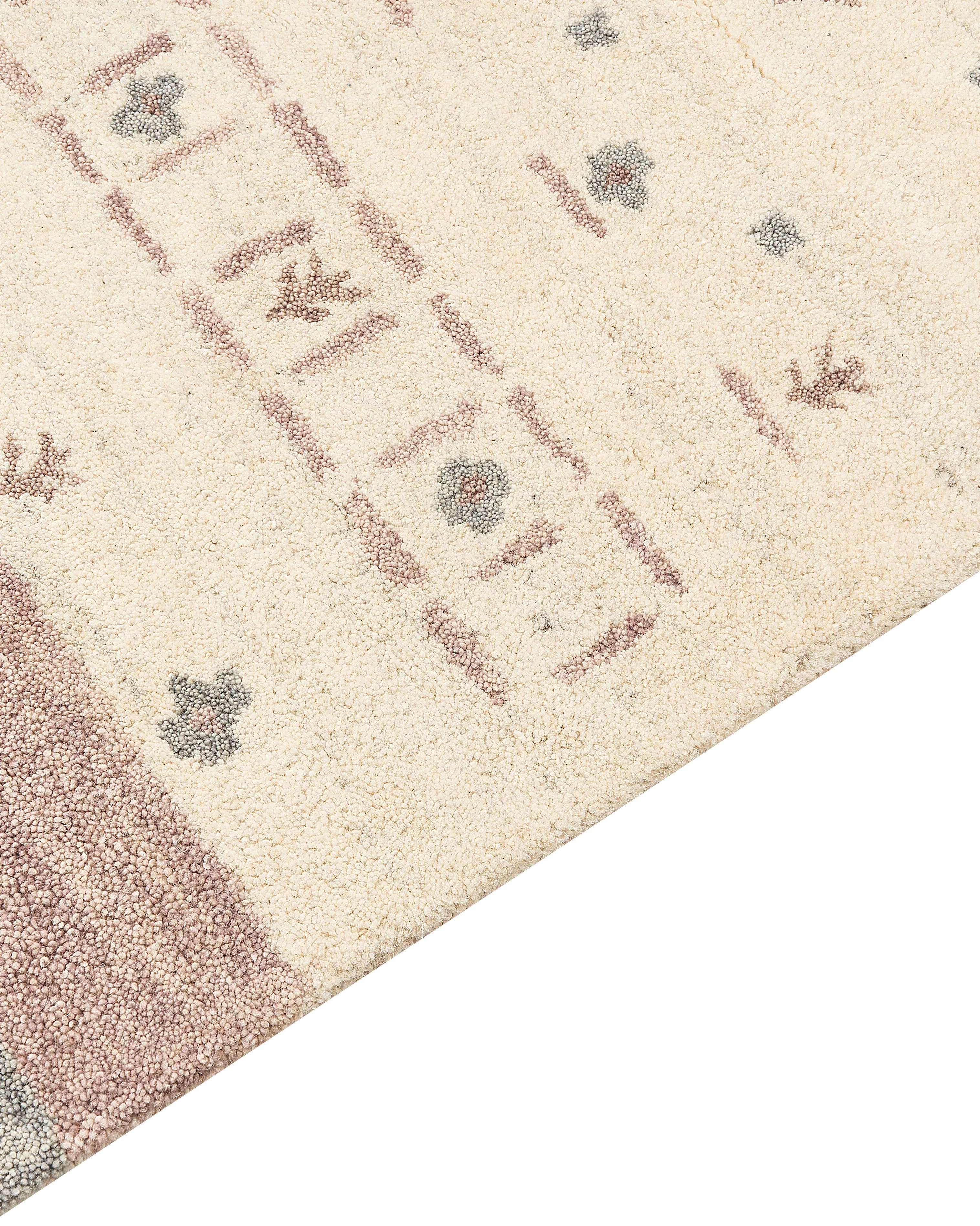 Vloerkleed KARLI Beige 160 x 230 cm Wol Gabbeh