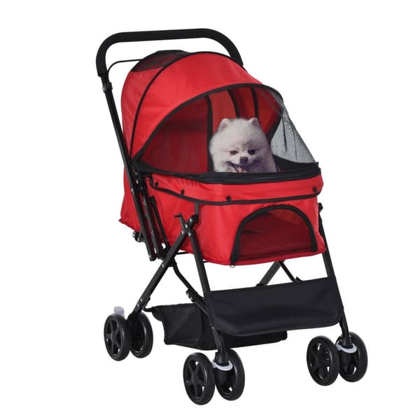 Hundevogn Oxford Rød 76,5X52X95Cm Små Hunder Og Katter