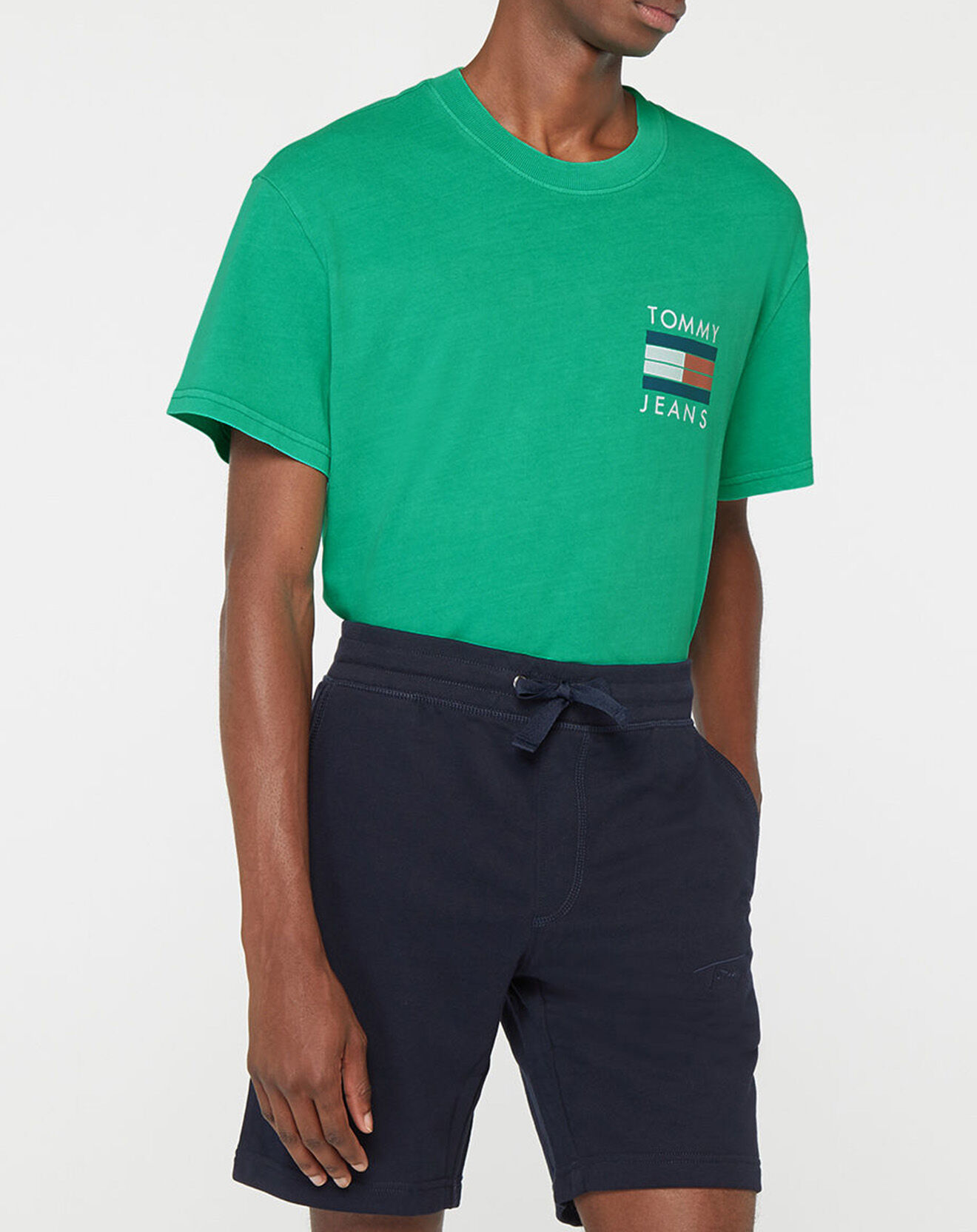 Tommy Jeans T-Shirt 100% Coton Bio Dos imprimé vert