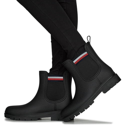 Tommy Hilfiger - Rain Boot Ankle Elastic - Noir