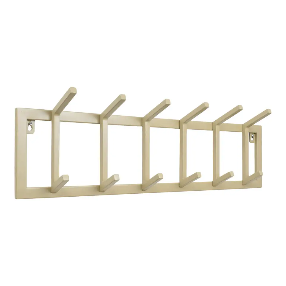 LOFT42 Kapstok Jaimy Single - Beige – Metaal – 6 dubbele haken - 80x24x12