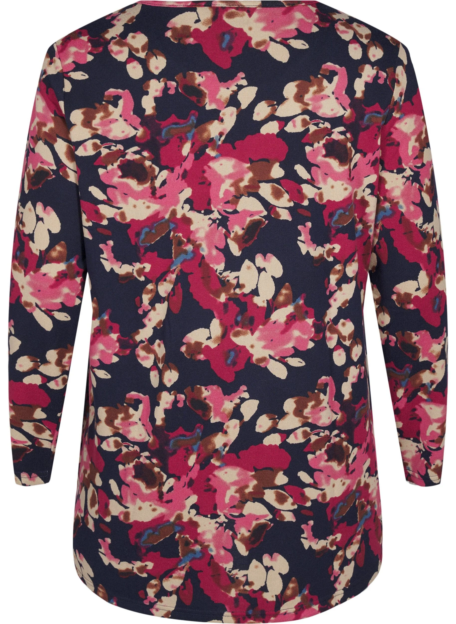 Blomstret bluse med lange ærmer