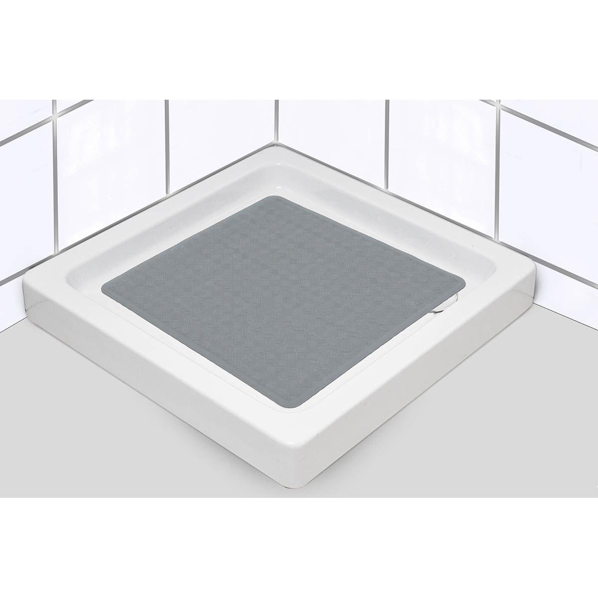 FOND DOUCHE CAOUTCHOUC NATUREL 53X53CM GRIS FONCE