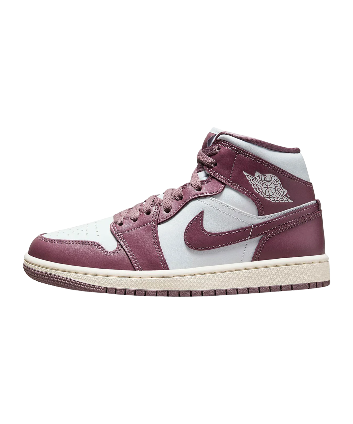 Jordan Air 1 Mid Damen Weiss Lila F050