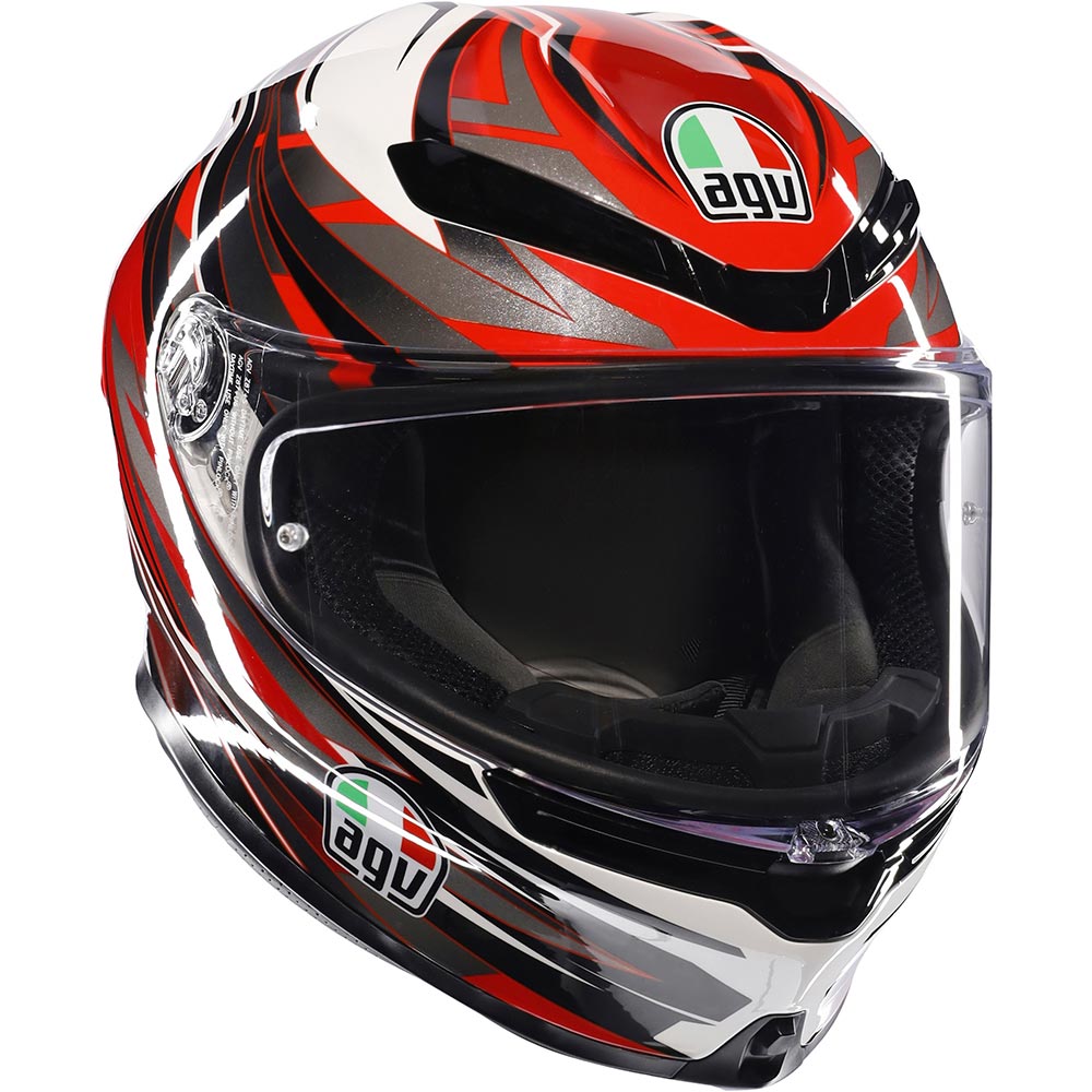 AGV - Casque K6 S Reeval Blanc / Rouge / Gris