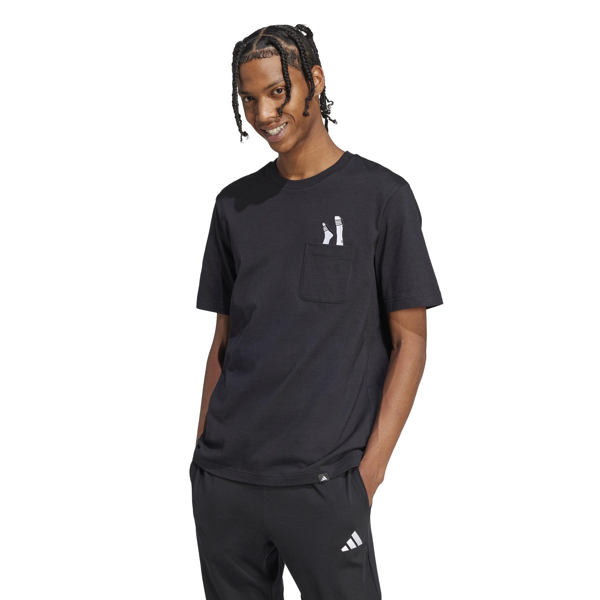 adidas Lounge Slides Graphic Pocket T Shirt Adults