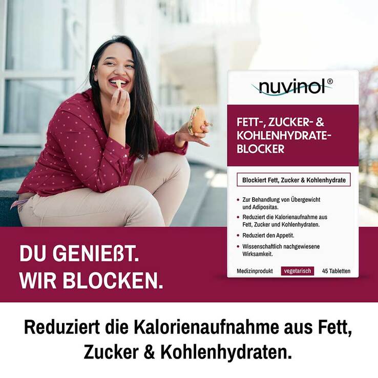 Nuvinol Fett- & Zucker- & Kohlenhydrateblock.Tabletten , 45 St