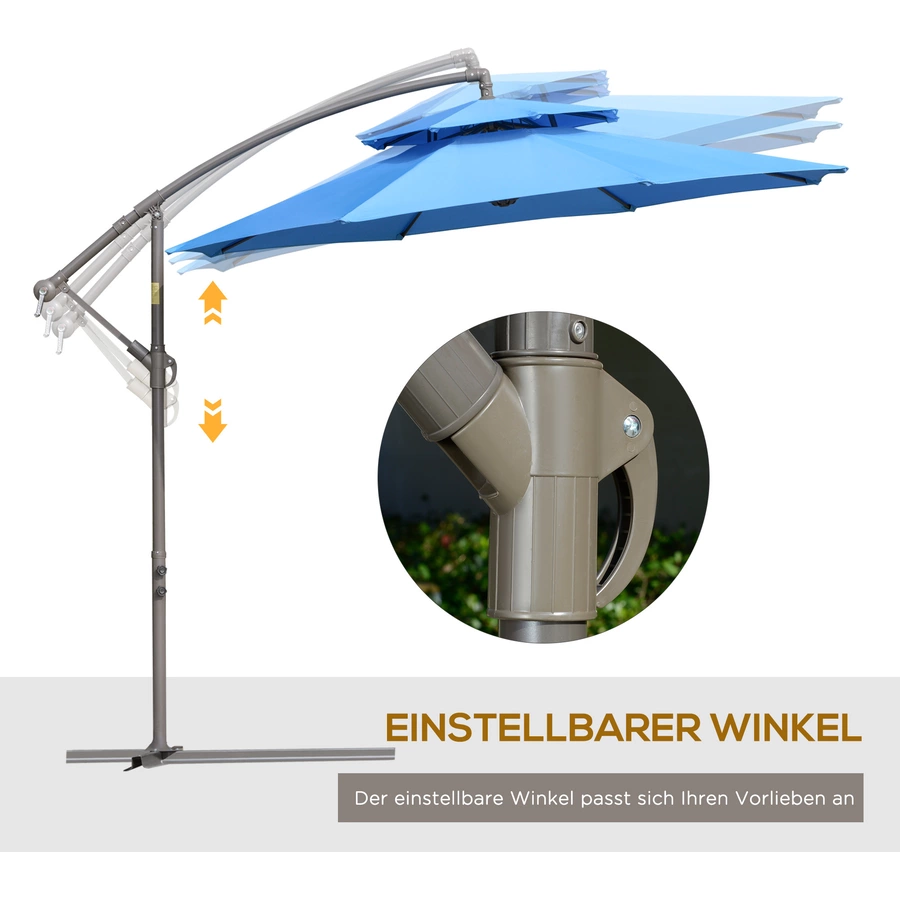Outsunny Sonnenschirm mit Entlüftung blau