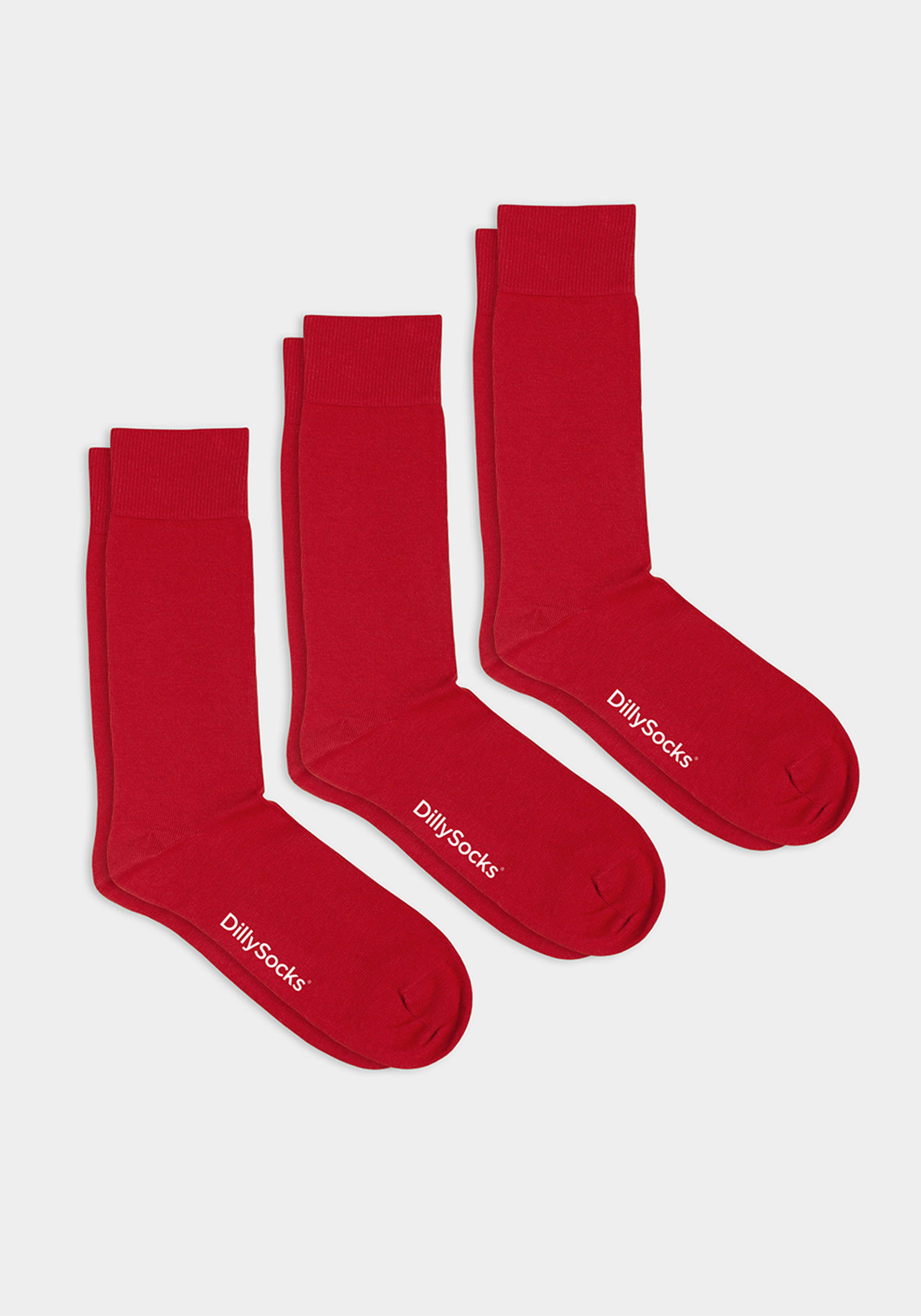 DillySocks Socken 3er-Pack Smooth Ferrari Red