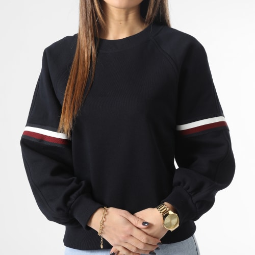 Sweat Crewneck Femme Regular Global Stripe 7169 Bleu Marine