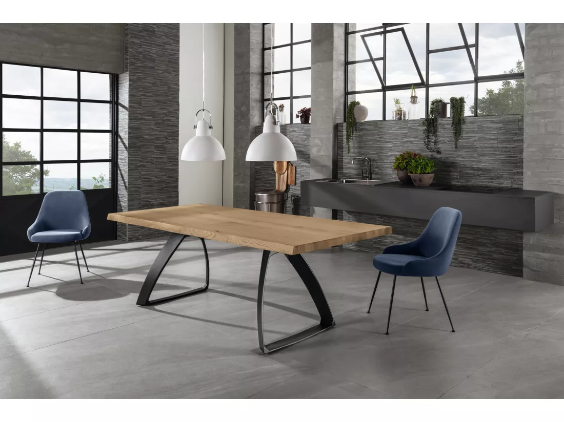 Bridge Table Extensible (160/240 x 90 cm) en Placage Chêne Noir