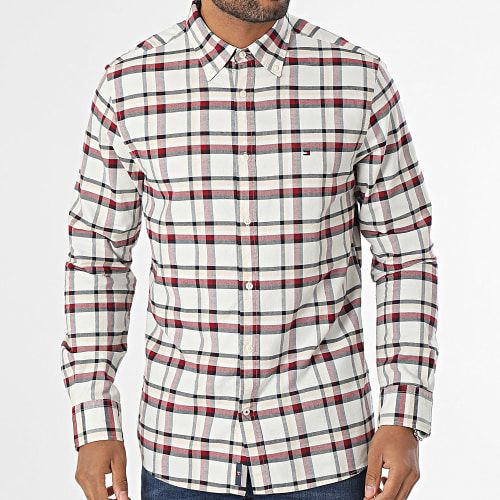 Chemise Manches Longues A Carreaux Small Global Stripe Check 1745 Beige