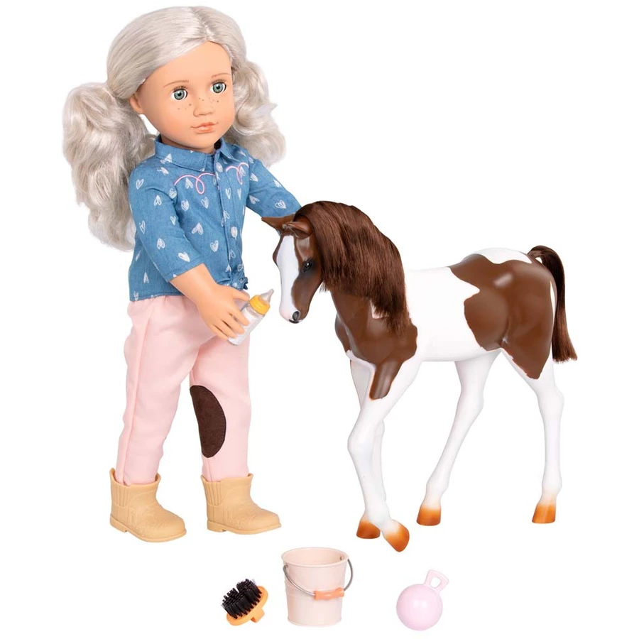 Our Generation Puppe Yanira 46cm mit Fohlen 1