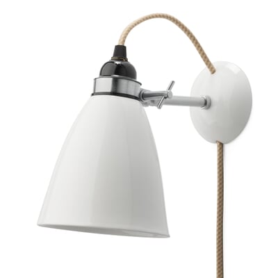 Wandleuchte Bone China, Natur, Kabel   Schalter