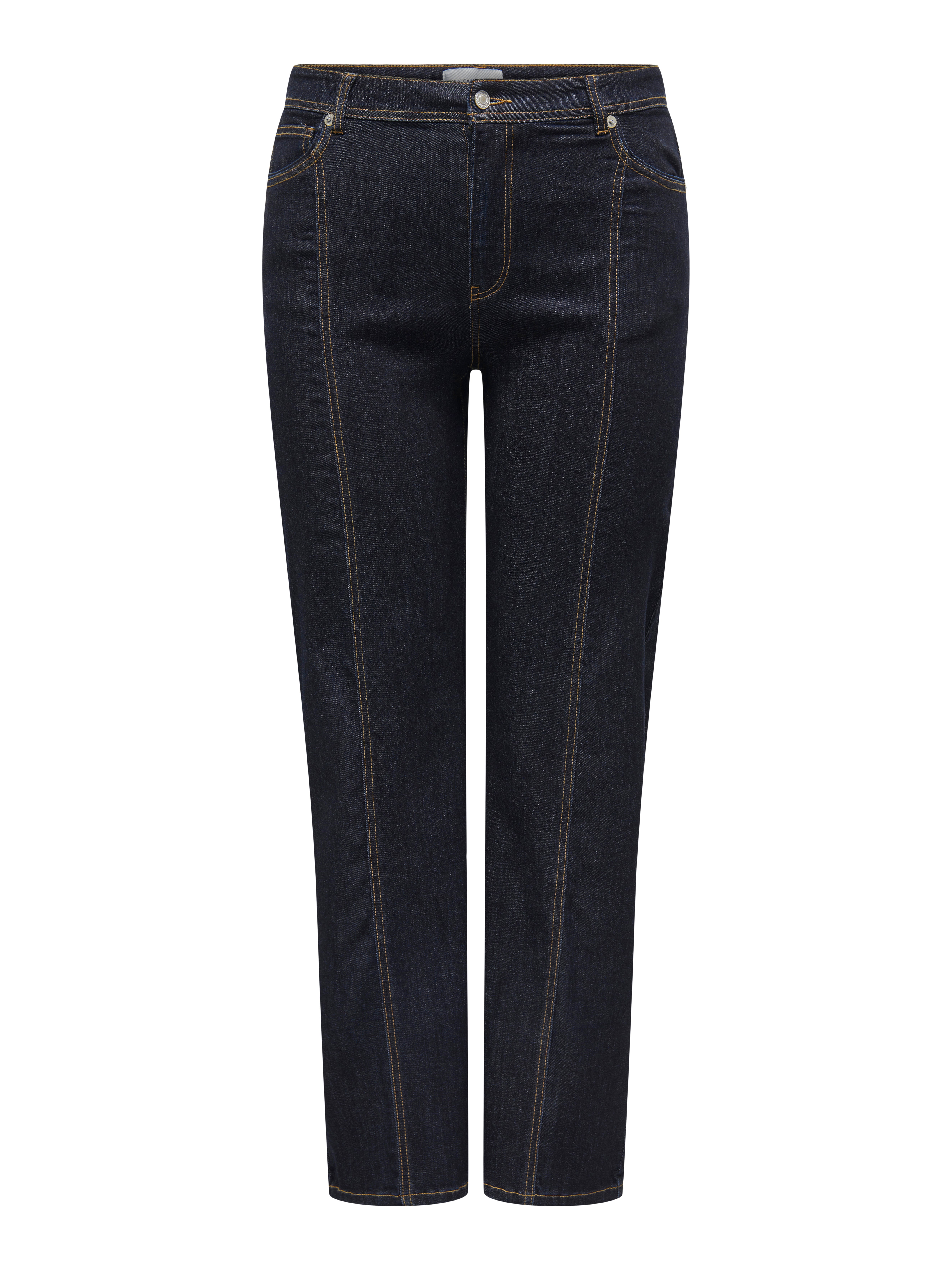 CARALICIA Mittlere Taille Gerade geschnitten Jeans Dark Blue Denim
