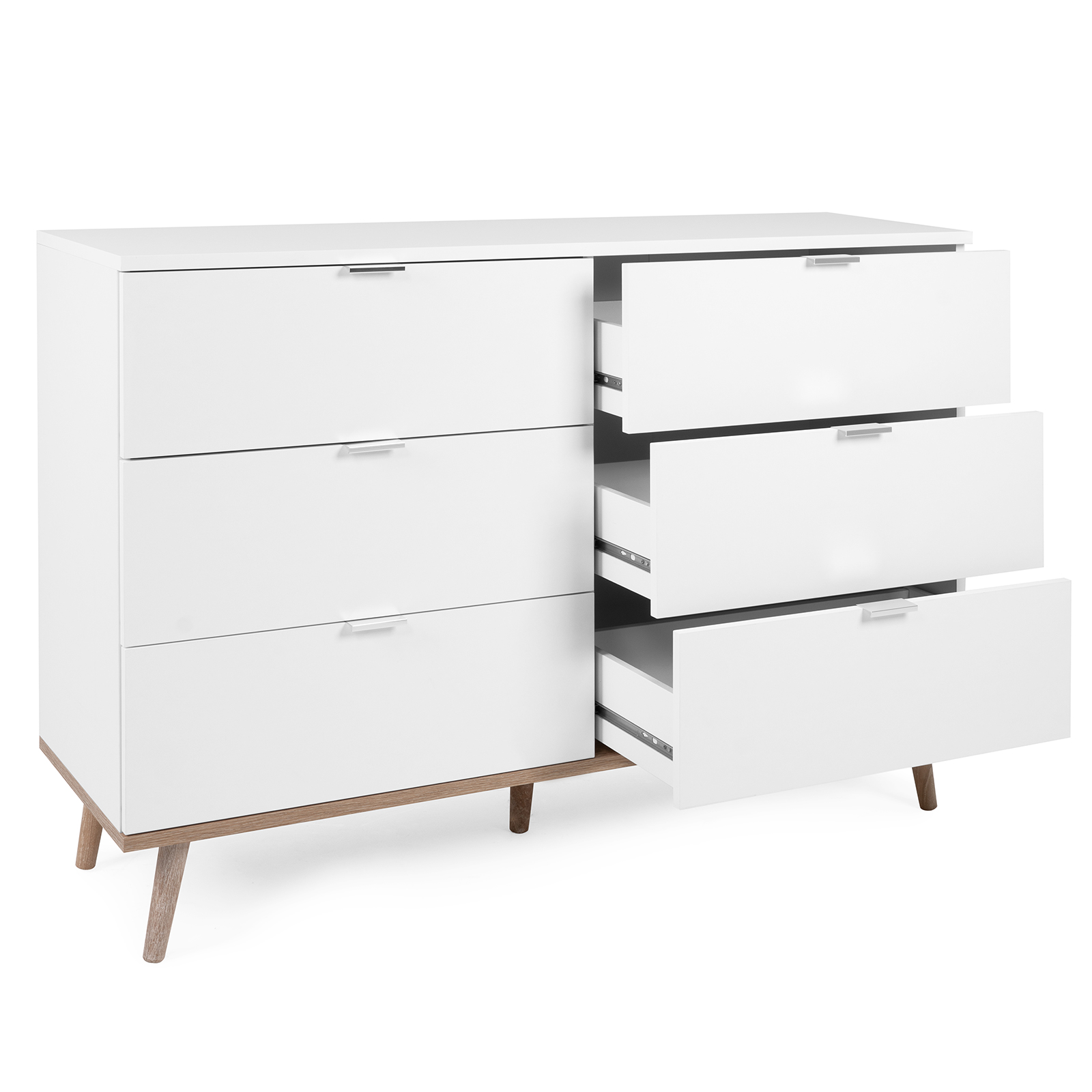 Sideboard GÖTEBORG - weiß-Sonoma Eiche - 120 cm breit