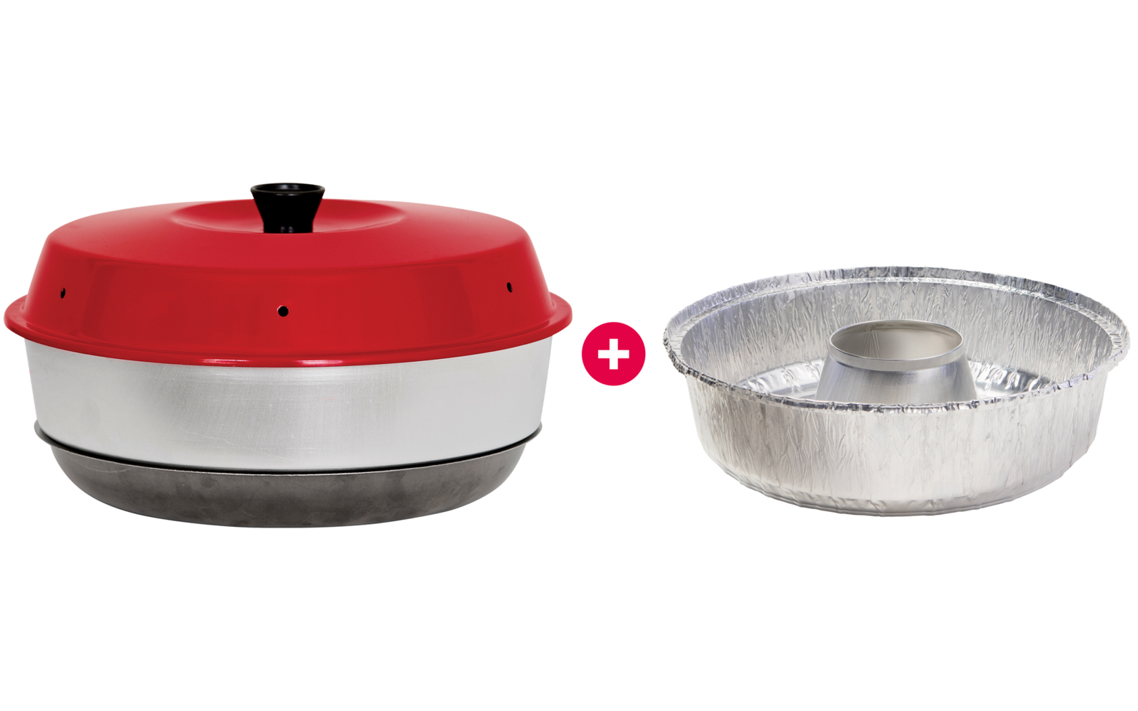 Omnia Campingbackofen 25 cm + 5 Aluformen mit Pappdeckel im Set