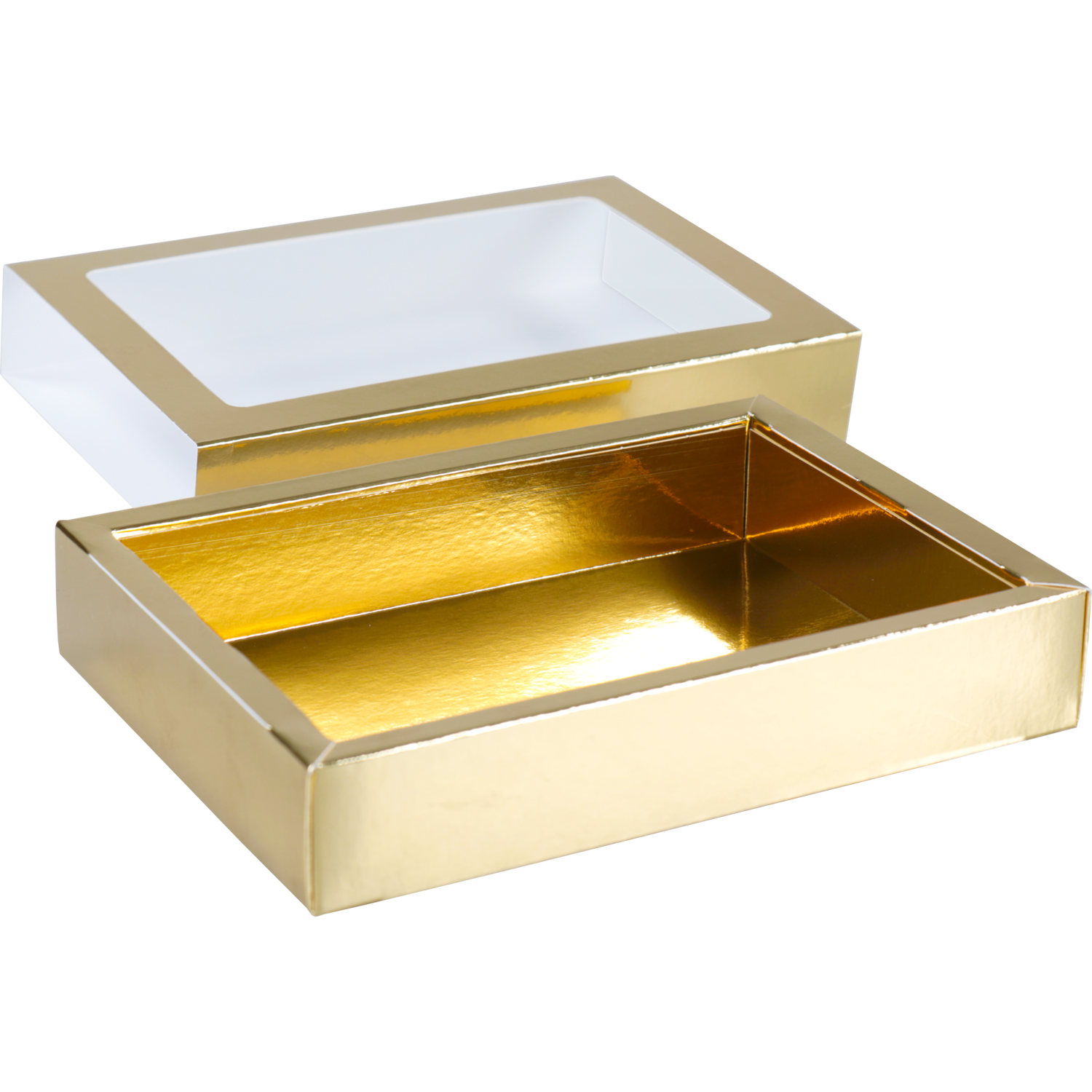 Chocoladeletterdoos, GK7, karton + PET, 196x141x38mm, Sinterklaas, goud
