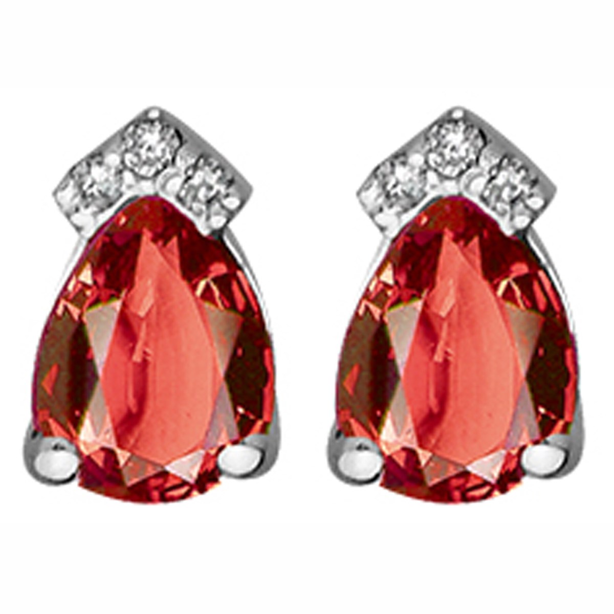 Boucles d'oreilles Brillaxis or blanc rubis diamants