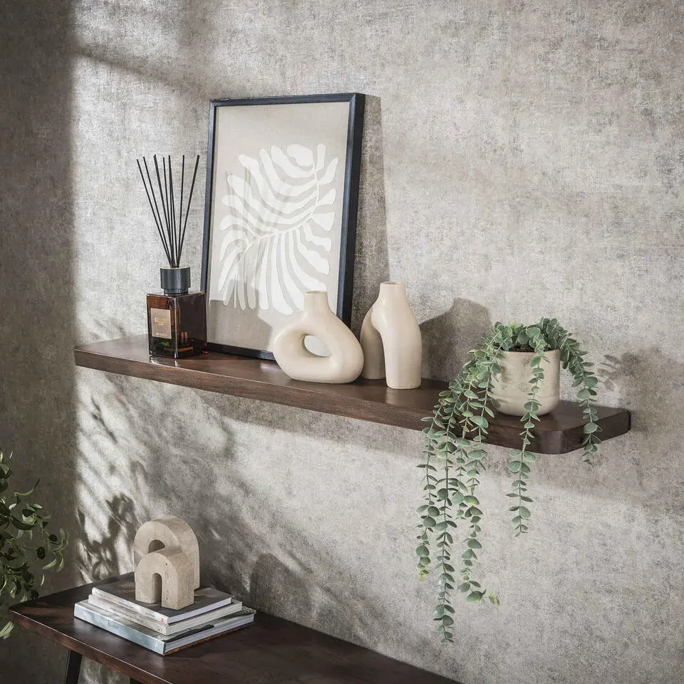 Wandplank Bruin Acaciahout - 120x20x4cm - Carve