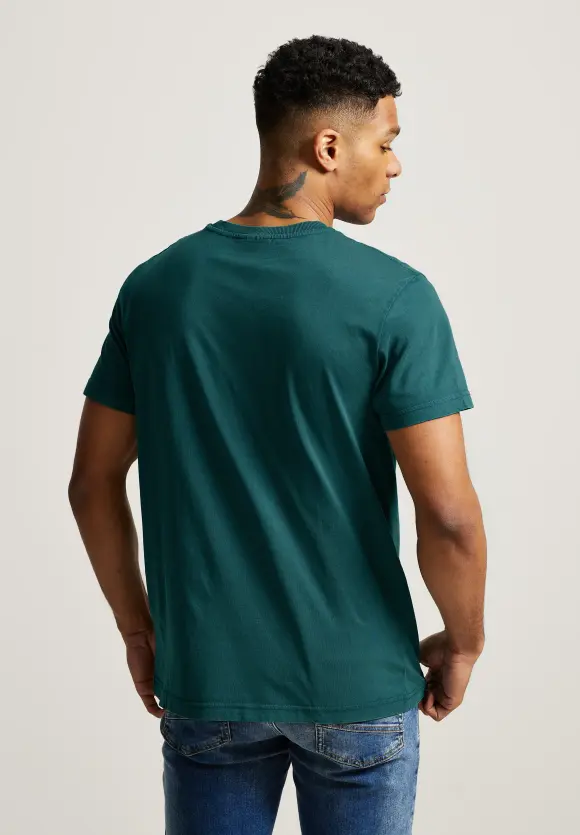 T-Shirt in gewaschener Optik - oxford green