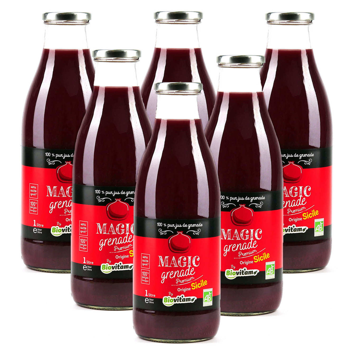 Pur jus de grenade bio de Sicile 6 x 1L