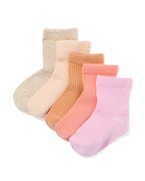 chaussettes pour bébé - 5 paires rose pâle