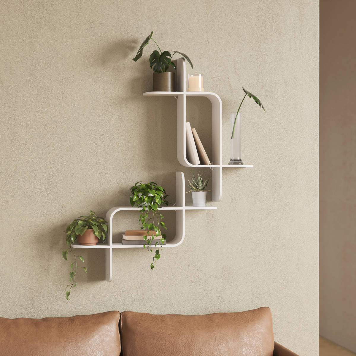 Umbra Montage wandplank - Wit hout