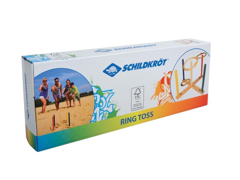 Schildkröt Funsports Wurfspiel Ringwurfspiel Aus Holz mit 5 Seilwurfringen