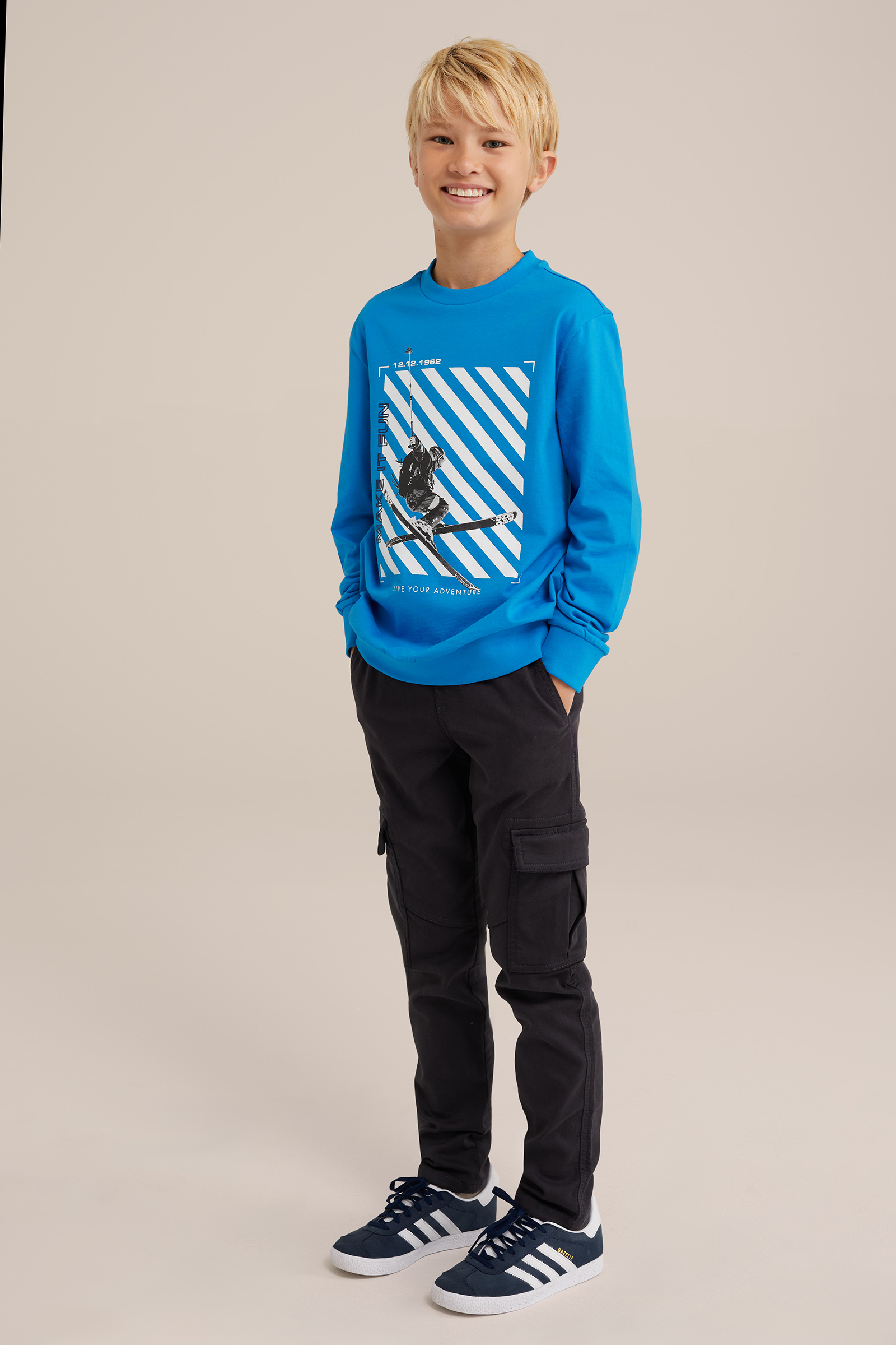 Jongens T-shirt met opdruk Bad Boys Blauw
