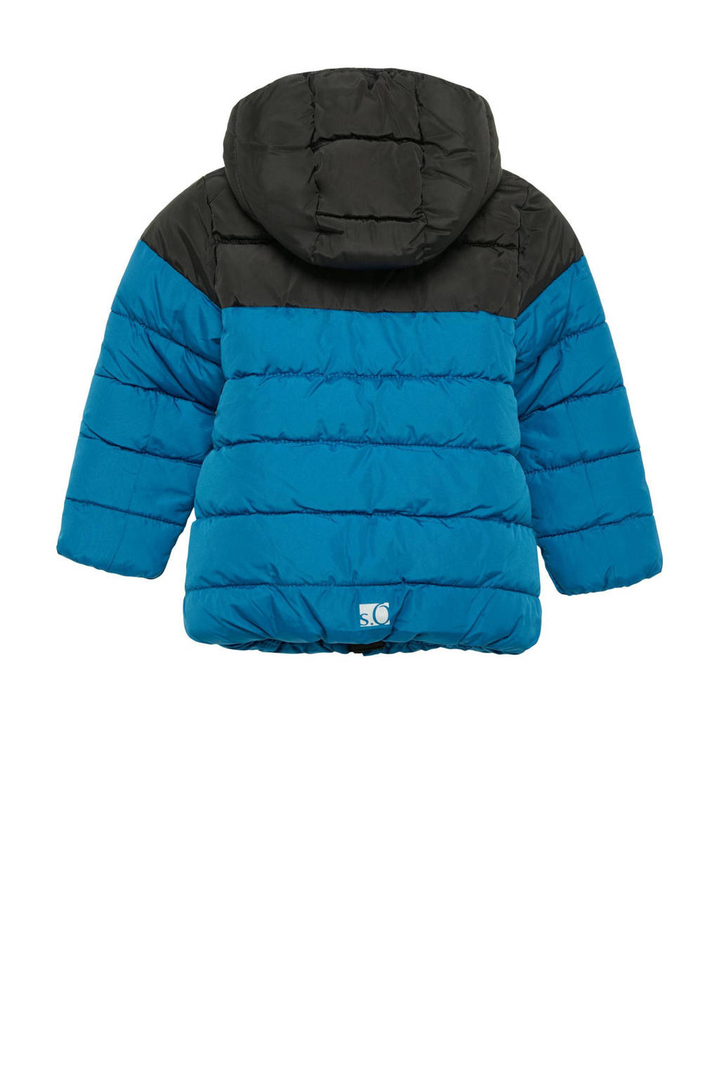 s.Oliver gewatteerde winterjas zwart/blauw