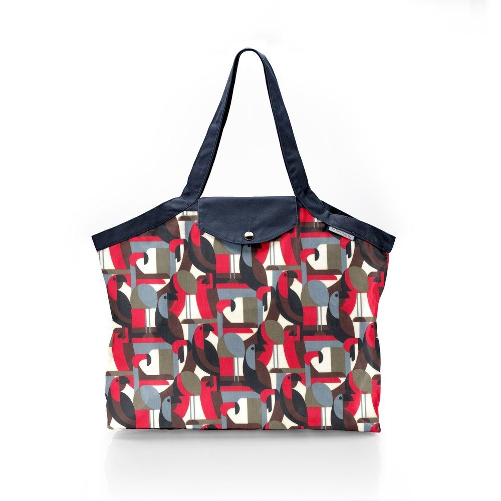 Sac Cabas Taille Moyenne Plissé Oiseau Pop