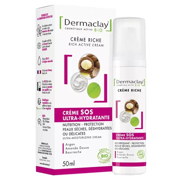 Dermaclay Creme Rico SOS Ultra-Hidratante Orgânico 50ml
