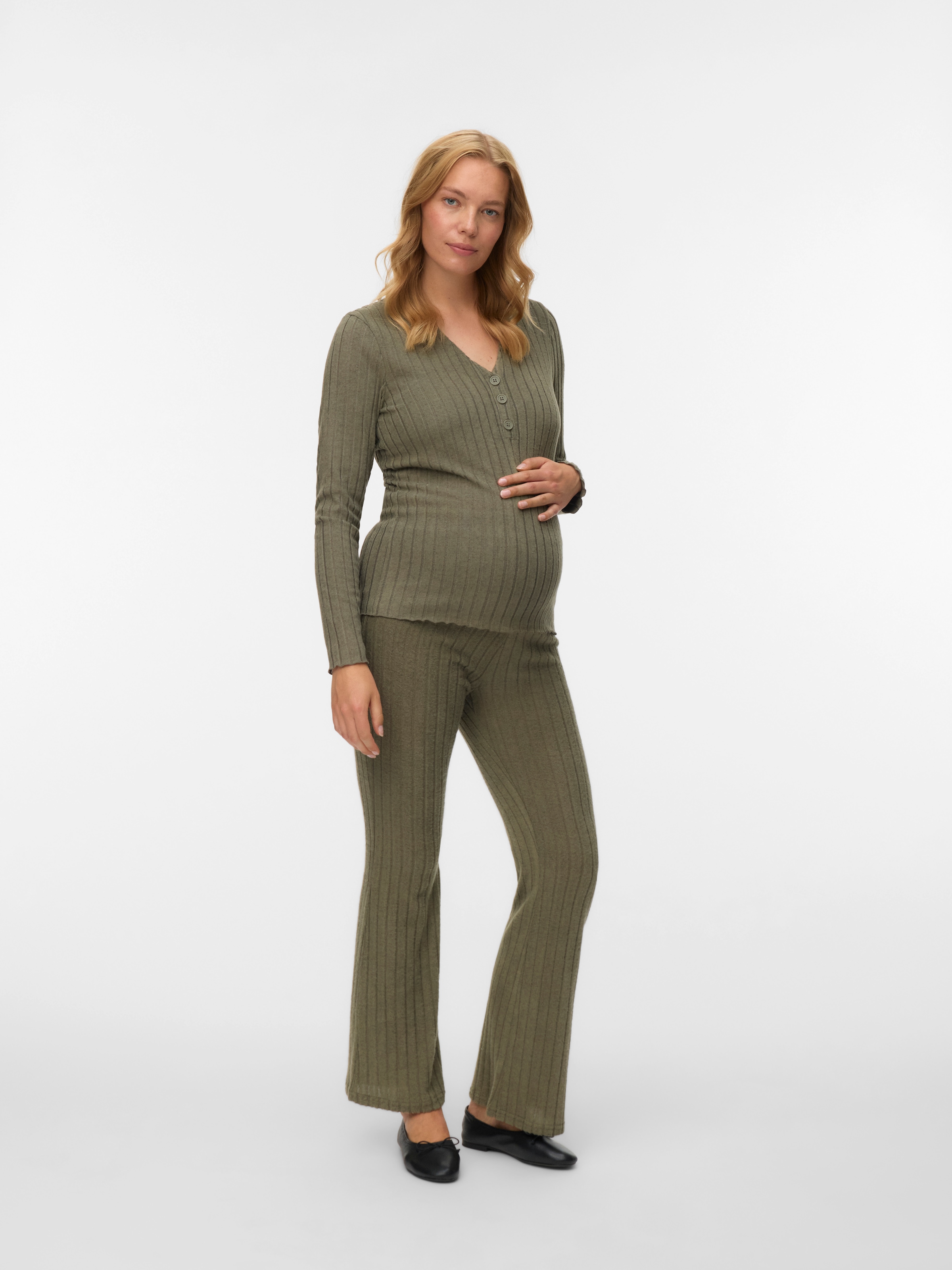 Mamalicious Stretch-Umstandshose »MLFELIZIA FLARED JRS PANTS HW NOOS«