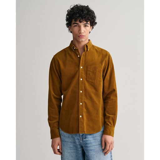 GANT Langærmet Fløjlsskjorte, Woody Brown, S