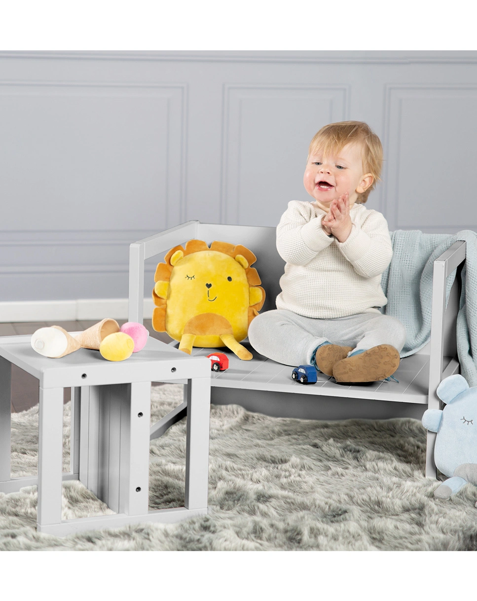 Kinderhocker LANDHAUSSTIL (Farbe: grau)