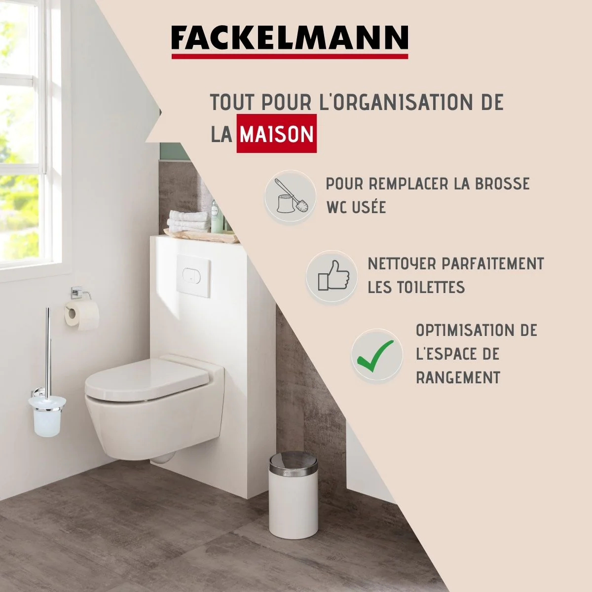 Brosse de toilette murale Vision Fackelmann