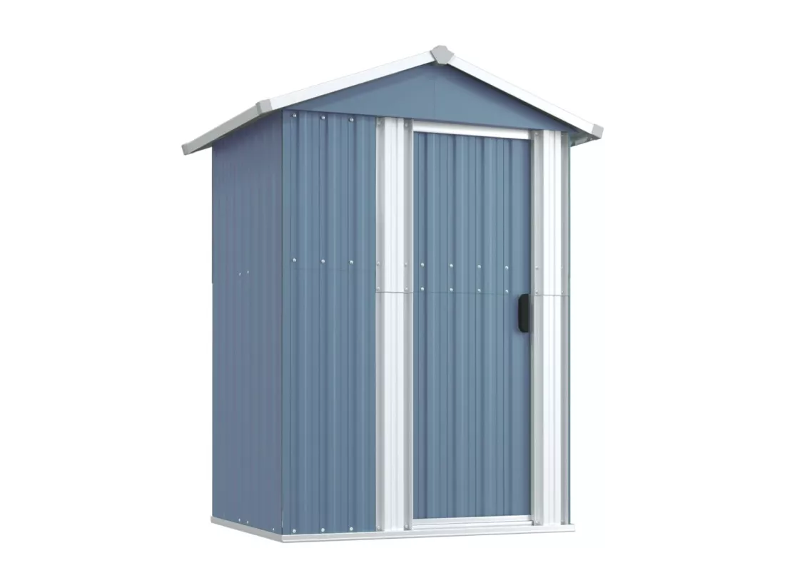 Abri de jardin Gris 126x97,5x177 cm Acier galvanisé