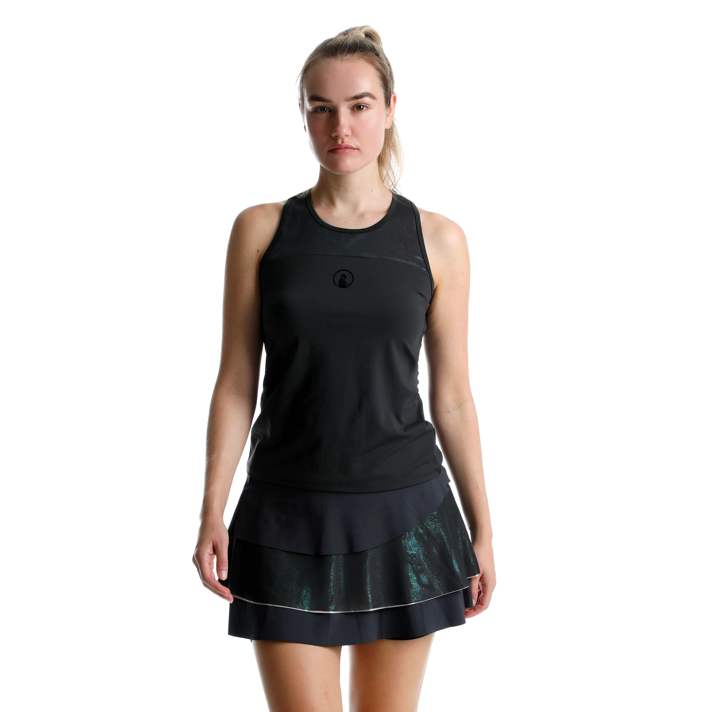 Quiet Please Sparkle Racerback Débardeur Tank Top Femmes - Anthracite