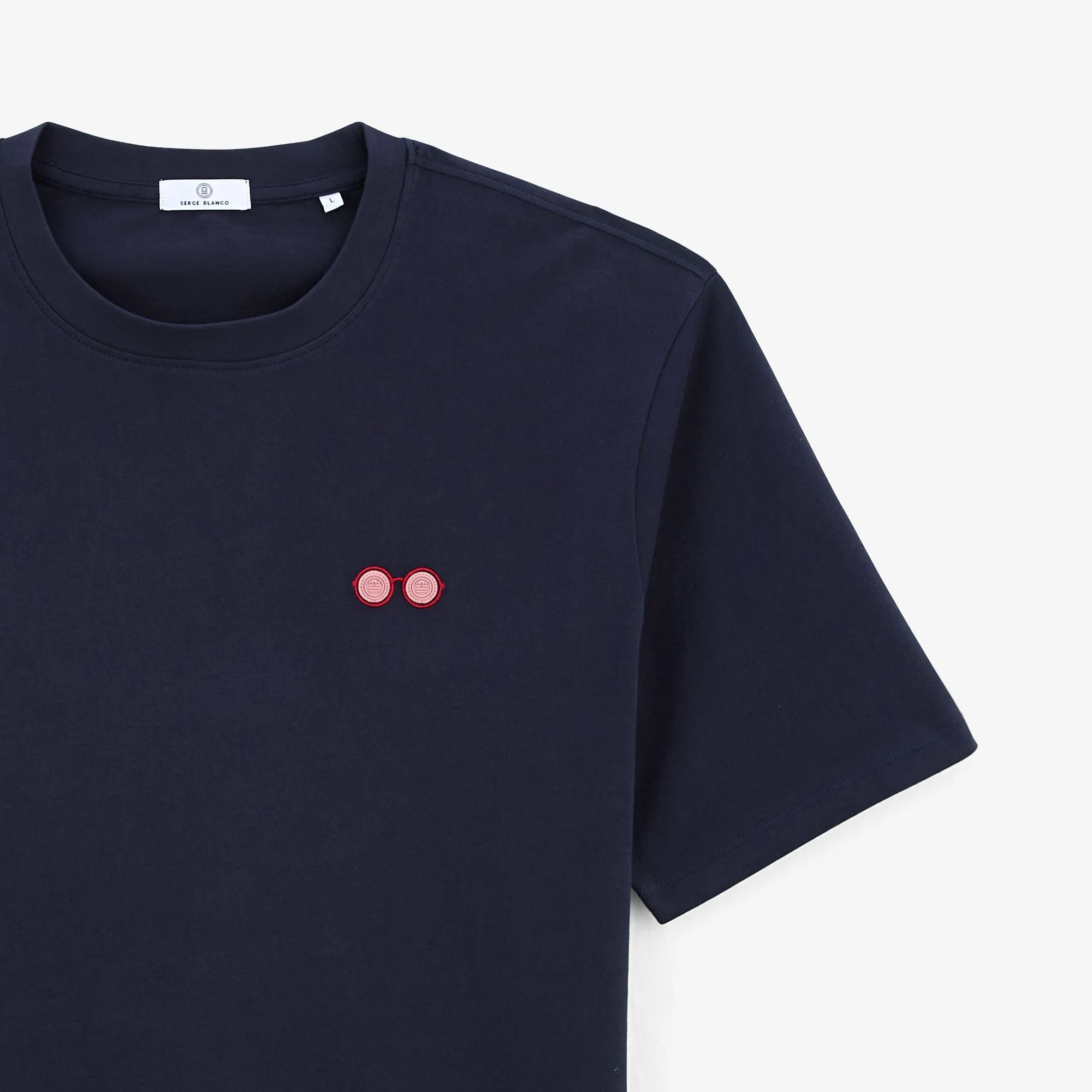 TRENT - T-shirt broderie lunettes | Bleu