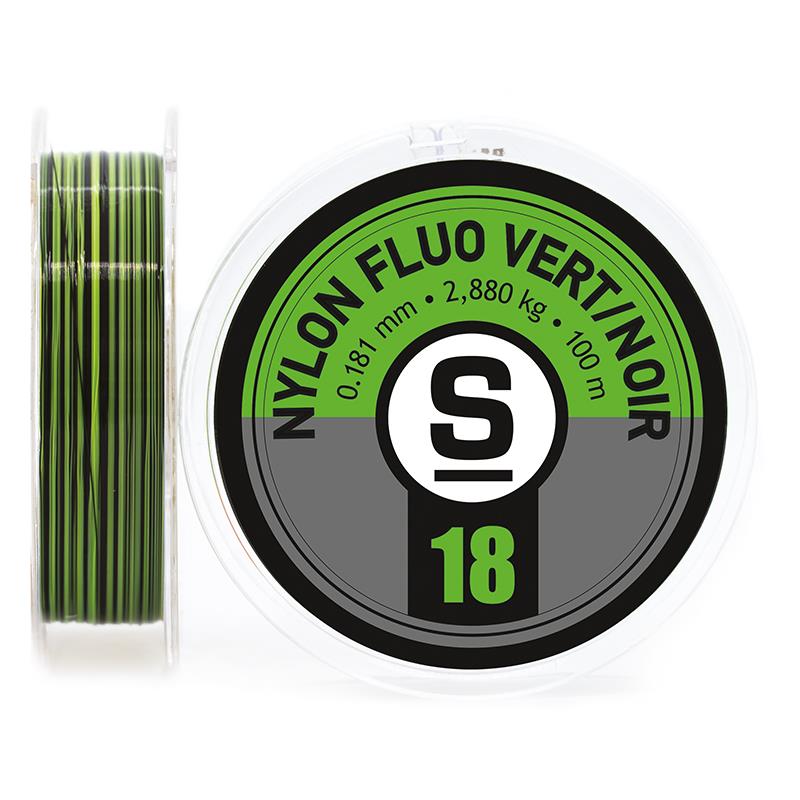 Nylon Sempe - 100M - Fluo Vert/Noir